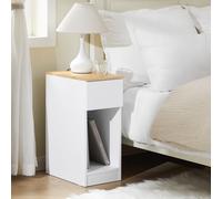 Table De Chevet Effet Bois Blanc Blanc