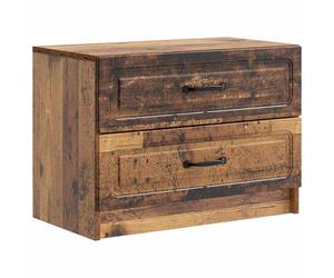 Table de chevet élégante avec tiroir vintage en bois d'ingénierie, 62 x 34,5 x 44,5 cm, poignées noires, pour ranger des livres et des accessoires, facile à nettoyer.