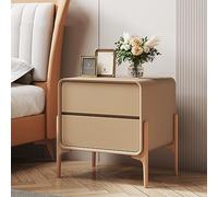Table de chevet élégante et moderne kaki avec 2 tiroirs - Table de nuit robuste à base haute pour le rangement de la chambre à coucher - Design contemporain 45 x 40 x 50 cm, parfait pour les maisons