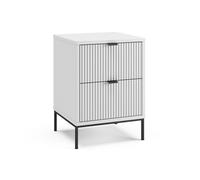 Table de chevet Eliza 40x55.4cm avec 2 tiroirs Blanc/Noir Vicco 62155