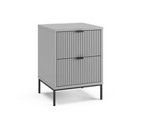 Table de chevet Eliza 40x55.4cm avec 2 tiroirs Gris/Noir Vicco 62156