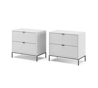 Vicco Table de Chevet Eliza Blanc | Lot de 2, peut être combiné pour servir de table d’appoint ou de table de chevet