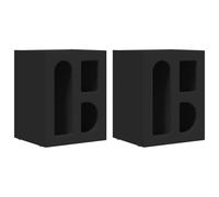Table de chevet ELST 2 pièces Noir 40 x 35 x 50 cm Bois ingénierie | Étagères intégrées, structure robuste, entretien facile avec un chiffon humide, style minimal, idéal pour les petits espaces