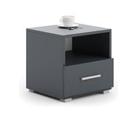 Table de chevet Emi gris - poignée aluminium