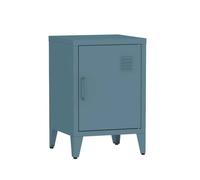 Table de chevet en acier bleu. 1 porte. casier. chambre enfant