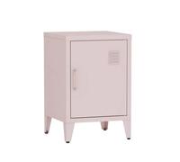 Table de chevet en acier rose. 1 porte. casier. chambre enfant