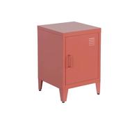 Table de chevet en acier terracotta. 1 porte. casier. chambre enfant
