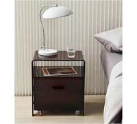 Table De Chevet en Acrylique Gris, Minimalisme Moderne Et Table De Chevet De Luxe avec Poulies pour Chambre à Coucher avec 1 Tiroirs, Table De Chevet Nordique Simpl, Coffee Ribbon Drawer