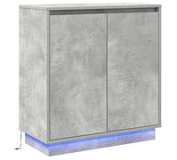 Buffet Vidaxl Avec Led Gris Béton 71x34,5x75 Cm En Bois D'ingénierie Gris