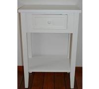 Table de chevet en bois 1 tiroir blanc, H67 x L45 x P30 cm -PEGANE- Non Applicable G