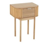J-Line Table De Chevet Rond Mdf/Bois De Pin Naturel