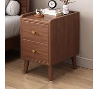 Table de chevet en bois avec 2 tiroirs et étagère ouverte - Organiseur de rangement vertical pour chambre à coucher, placard, couloir