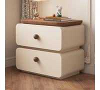 Table de chevet en bois avec 2 tiroirs, glissières silencieuses, entièrement assemblée pour chambre à coucher et salon