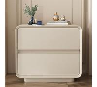 Table de chevet en bois avec 2 tiroirs, organiseur de table d'appoint moderne, poignée cachée, convient pour le salon, la chambre à coucher, le couloir