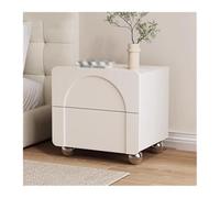 Table de chevet en bois avec double tiroir - Grande table de chevet de rangement pour petite chambre à coucher gain de place