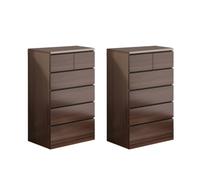Table de chevet en bois avec tiroir, armoire de rangement en noyer foncé pour chambre à coucher et salon, 61 x 40,6 x 109,2 cm, élégante table de chevet avec grand espace