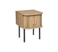 Table de chevet en bois coloris beige - longueur 40 x profondeur 40 x hauteur 53 cm --