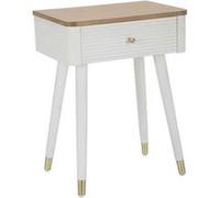 Table de chevet en bois de frêne Matera 45 x 32 x 62 cm Blanc G