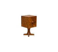 Table de chevet en bois de manguier marron, 2 tiroirs, compact - Chehoma, Aubin - 35x35x64 cm