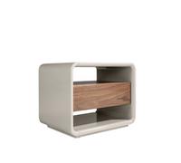 Table de chevet en bois de noyer et MDF Gris