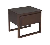 Table de Chevet en Bois de Pin Marron Foncé Durable 1 Tiroir Style Moderne Giuli