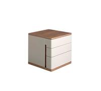 Table de chevet en bois gris et noyer 7166C, 46 x 46 x 45