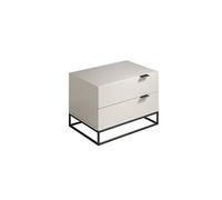 Table de chevet en bois gris perle 7004C, 55 x 41 x 41 cm. -