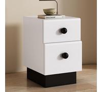 Table de chevet en bois massif avec 2 tiroirs, design élégant et pratique pour économiser de l'espace pour chambre à coucher commode