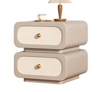 Table de chevet en bois massif avec 2 tiroirs, glissières silencieuses, armoire de rangement entièrement assemblée pour chambre à coucher et salon