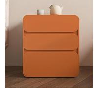 Table de chevet en bois massif avec 3 tiroirs - Armoire de rangement moderne sur pied, pas de montage nécessaire, design élégant pour chambre à coucher minimaliste couleur crème