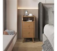 Table de chevet en bois massif avec double tiroir de rangement, mini canapé moderne pour chambre à coucher, style nordique