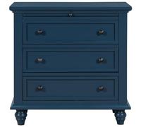 Table de chevet en bois massif avec plateau extractible, table de chevet polyvalente avec 3 tiroirs, montage facile, finition marron