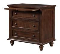 Table de chevet en bois massif avec plateau extractible, table de chevet polyvalente avec 3 tiroirs, montage facile, finition marron