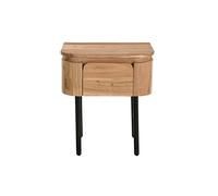 Table de chevet en bois massif et métal noir avec tiroir NAPOLI