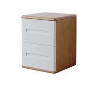 Table de chevet en bois massif style japonais minimaliste pour chambre à coucher, design nordique simple avec deux tiroirs