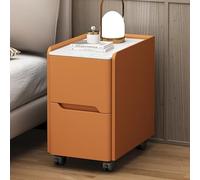 Table de chevet en bois massif,table d'appoint moderne avec 2 tiroirs et poignées invisibles,roulettes pivotantes à 360°,style campagnard des années 50,petite table de chevet pour chambre ou