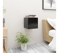 Table de chevet en bois - Noir - 30,5 x 30 x 30 cm - Montage mural - Table d'appoint polyvalente pour chambre à coucher et salon - Organise vos objets