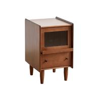 Table de Chevet en Bois, Style médiéval, avec tiroir, Petite Table d'appoint, idéale for la Chambre à Coucher, Le Salon et Les Petits espaces.(Walnut,30cm(11.81 in))