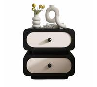 Table de Chevet en Bois, Style Minimaliste Moderne, Table de Chevet avec Rangement, Meuble d'appoint pour invités avec Deux tiroirs, Design spacieux(Black,Medium)