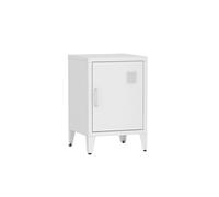 sweeek - Table de Chevet en Acier Blanc. 1 Porte. casier