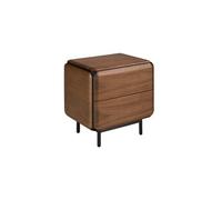 Table de chevet Angel Cerdá en bois de noyer, wengé et acier, style moderne, modèle 7237