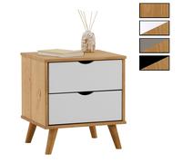 IDIMEX Table de chevet Colima – Bois massif noir – 2 tiroirs – sur pieds