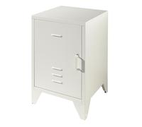 Vipack Chevet En Mtal Bronxx 1 Porte 1 Etagere 60x40x40cm Blanc Mat