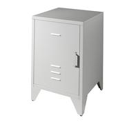 Chevet en métal Bronxx 1 porte 1 etagere 60x40x40cm Gris Mat