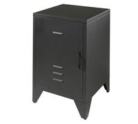 Vipack - Chevet en métal Bronxx - 1 porte, 1 étagère - 60x40x40 cm - Noir mat
