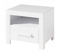 Vipack Chevet Erik en bois laqué blanc — 1 niche, 1 tiroir, L 50 cm
