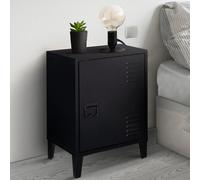 IDMarket - Table de chevet Ester - 1 porte métal noir, design industriel