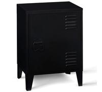 IDMarket - Table de chevet Ester - 1 porte métal noir, design industriel