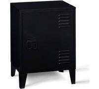 IDMarket - Table de chevet Ester - 1 porte métal noir, design industriel