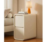 Table de chevet étroite avec 2 tiroirs - Cadre en bois massif - Grande table d'appoint de rangement pour chambre à coucher - Design compact - Idéal pour les petits espaces (taille : 20 cm)